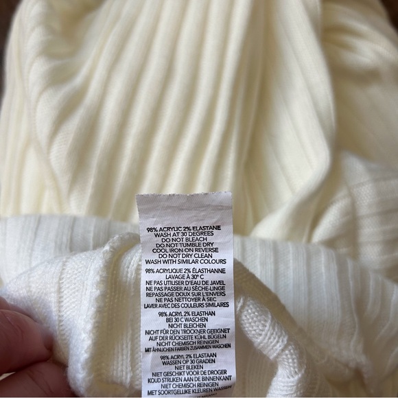 Nasty Gal Rib Cream Wide Leg Trousers - Picture 9 of 9